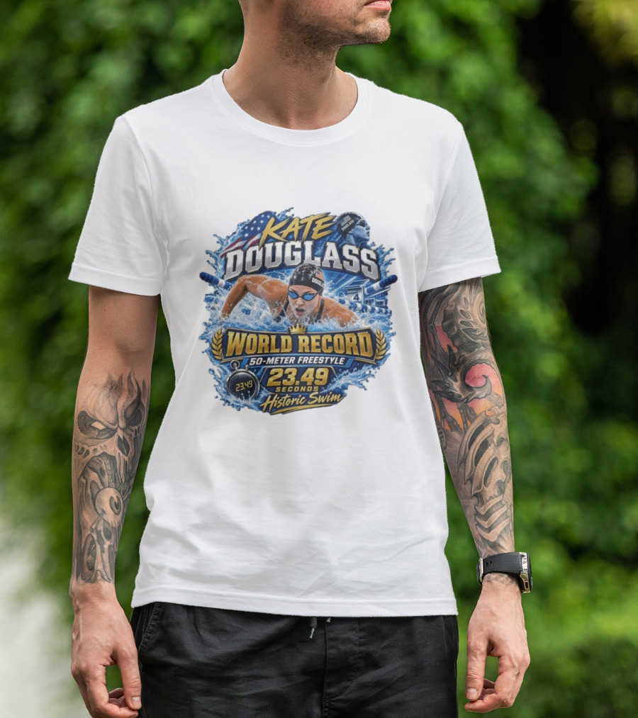 Kate Douglass World Record 50 Meter Freestyle 23.49 Seconds Historic Swim T-Shirt