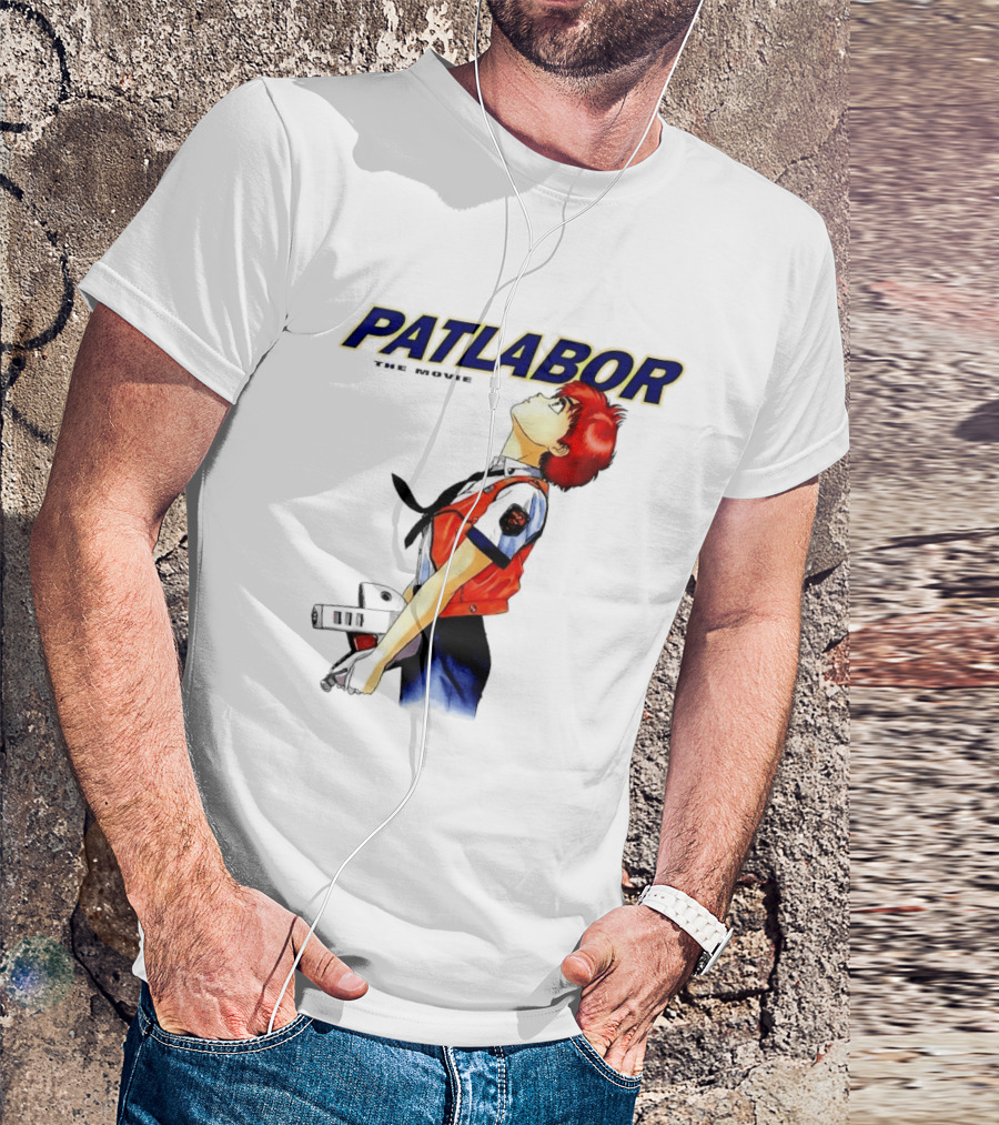 Patlabor The Movie Anime Girl Holding Helmet Looking Up T-Shirt