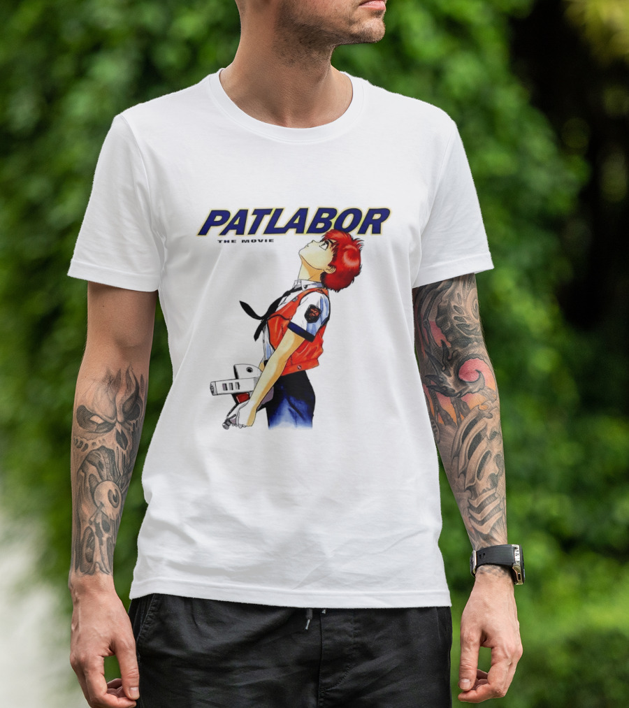Patlabor The Movie Anime Girl Holding Helmet Looking Up T-Shirt