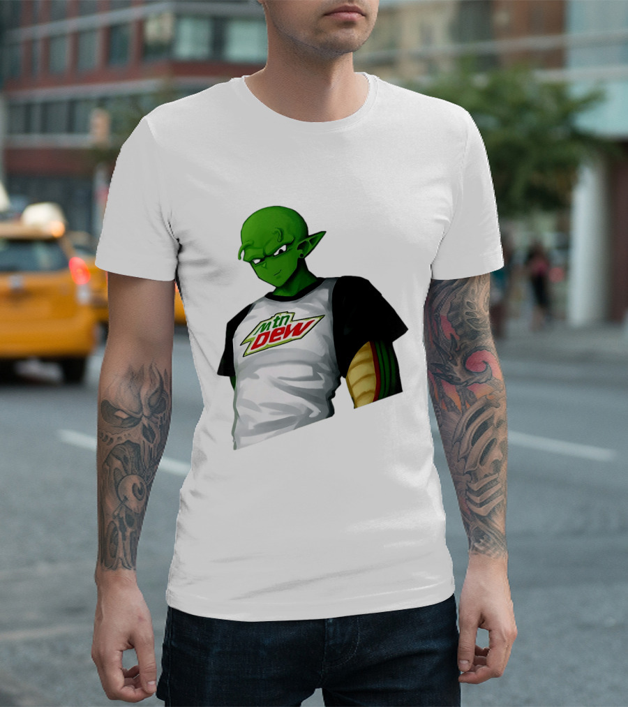Piccolo Dragon Ball Z Character In Mtn Dew T-Shirt