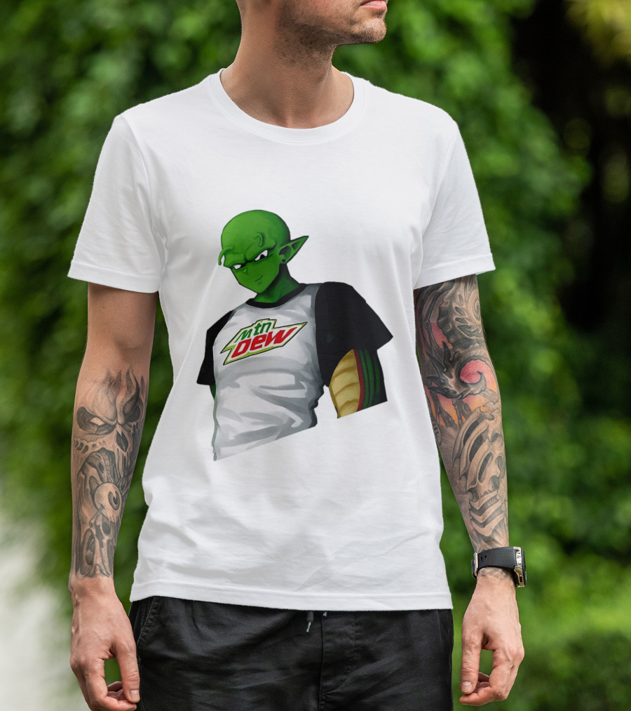 Piccolo Dragon Ball Z Character In Mtn Dew T-Shirt