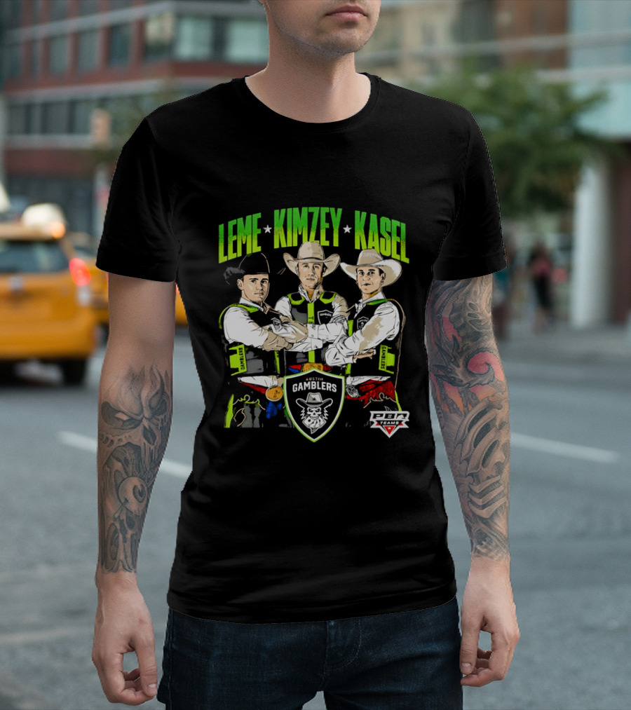 Austin Gamblers PBR Team Leme Kimzey Kasel Bull Riders T-Shirt