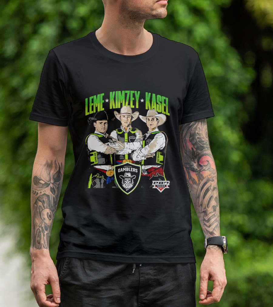 Austin Gamblers PBR Team Leme Kimzey Kasel Bull Riders T-Shirt