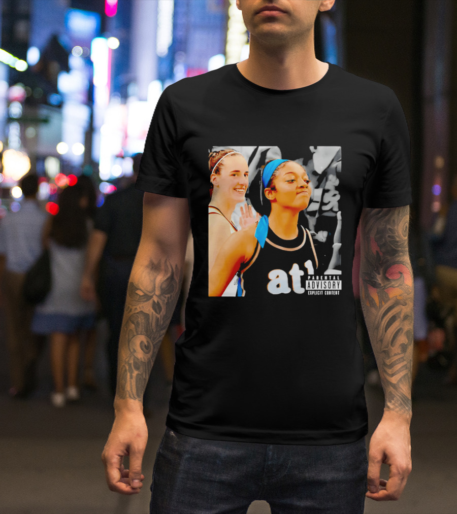 Caitlin Clark Angel Reese Memorable Moment Parental Advisory Explicit Content T-Shirt