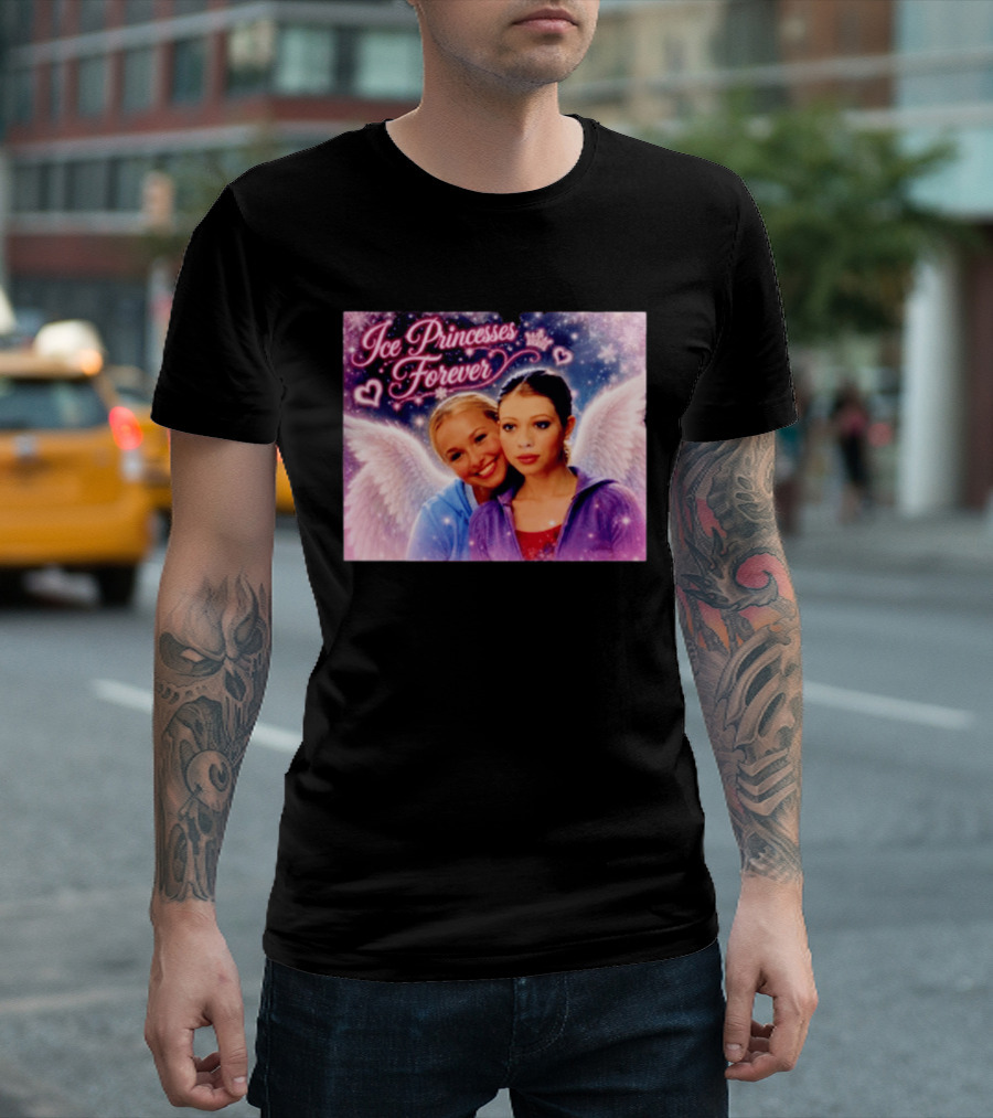 Ice Princesses Forever Hayden Panettiere Michelle Trachtenberg Angel Wings Hearts Snowflakes T-Shirt