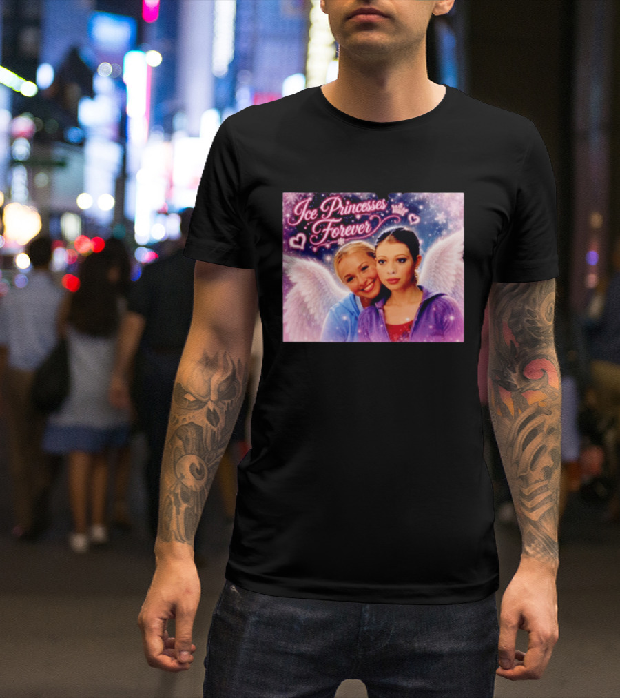 Ice Princesses Forever Hayden Panettiere Michelle Trachtenberg Angel Wings Hearts Snowflakes T-Shirt
