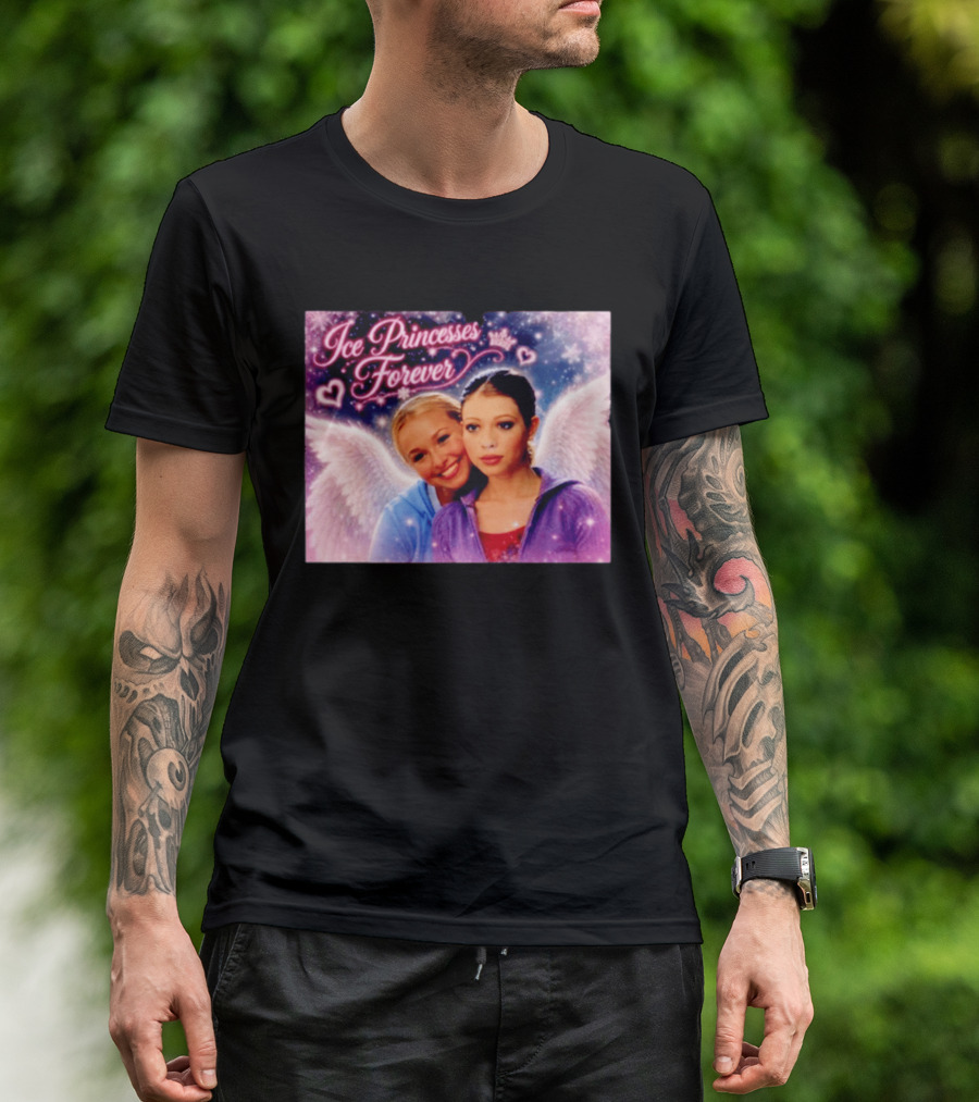 Ice Princesses Forever Hayden Panettiere Michelle Trachtenberg Angel Wings Hearts Snowflakes T-Shirt