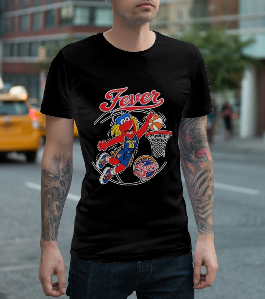 Indiana Fever Basketball Mascot Slam Dunk 2026 T-Shirt