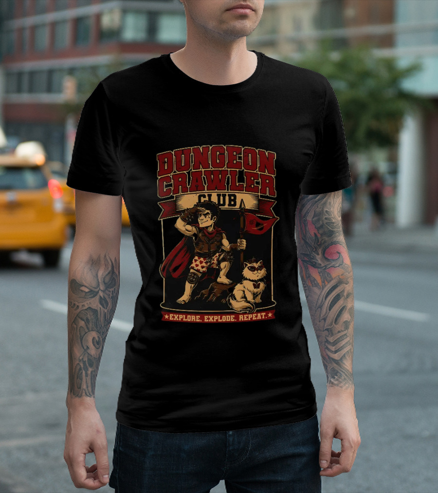 Dungeon Crawler Club Explore Explode Repeat Dungeon Crawler Carl Adventure T-Shirt