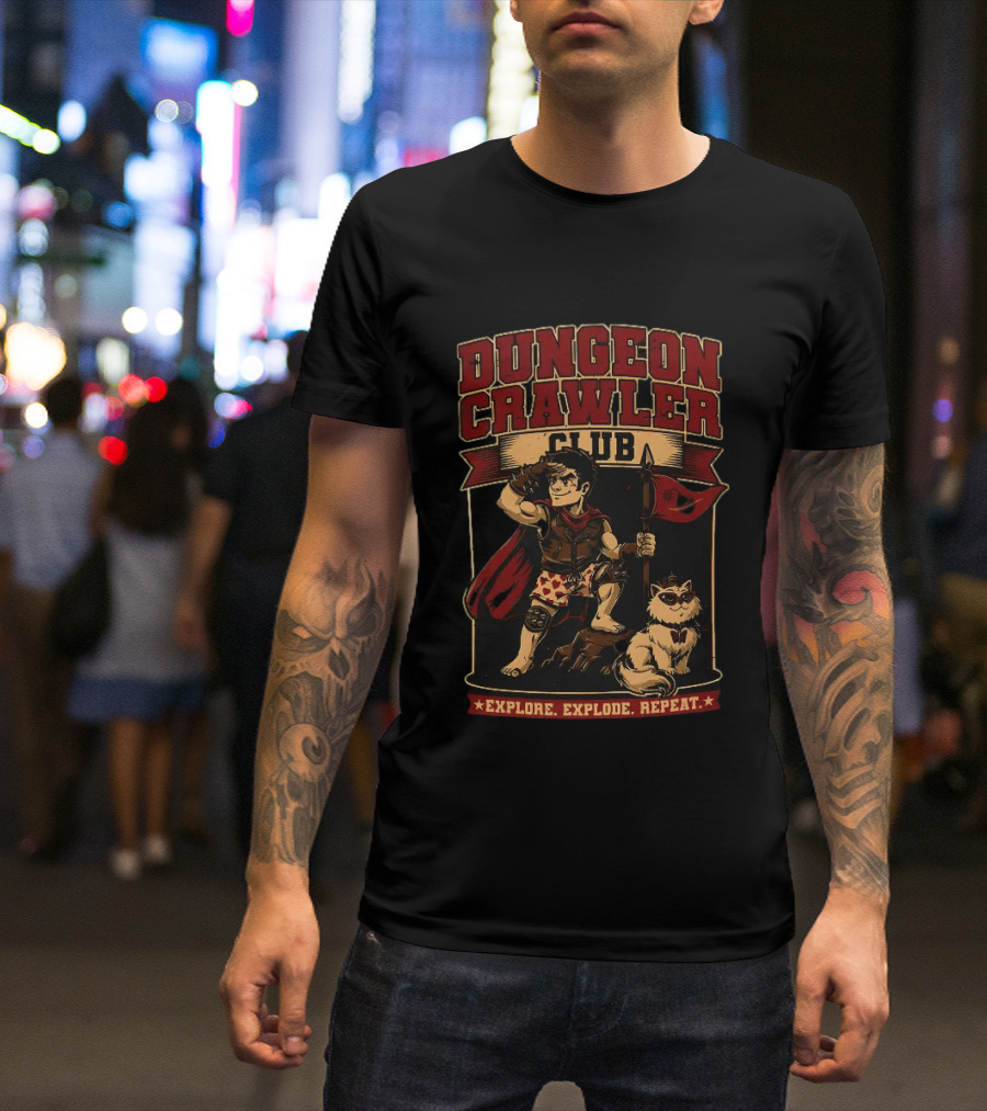 Dungeon Crawler Club Explore Explode Repeat Dungeon Crawler Carl Adventure T-Shirt