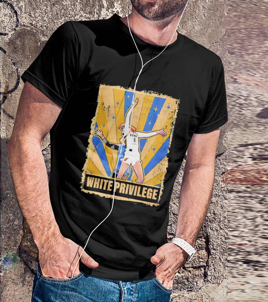 Indiana Fever WNBA White Privilege Basketball Players Foul Distressed Sunburst Stars T-Shirt