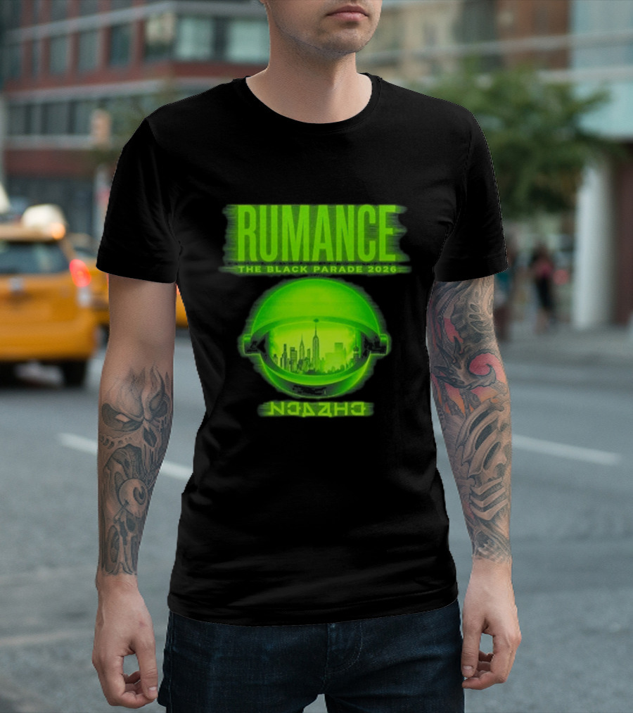 RUMANCE The Black Parade 2026 Neon Cityscape T-Shirt