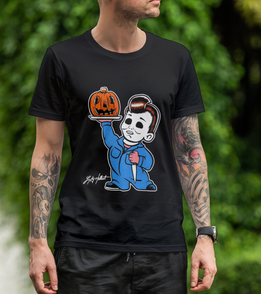 Michael Myers Big Boy Halloween Pumpkin Knife T-Shirt
