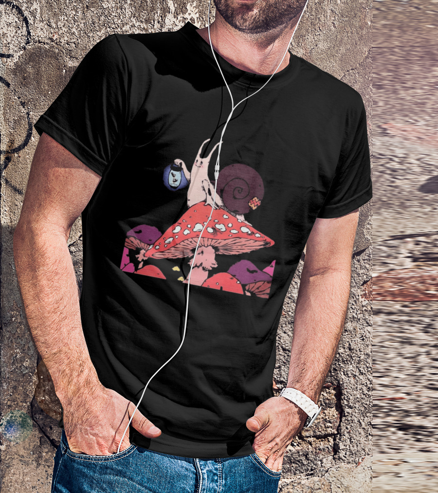 Steady Hands Snail Lantern On Giant Mushroom T-Shirt