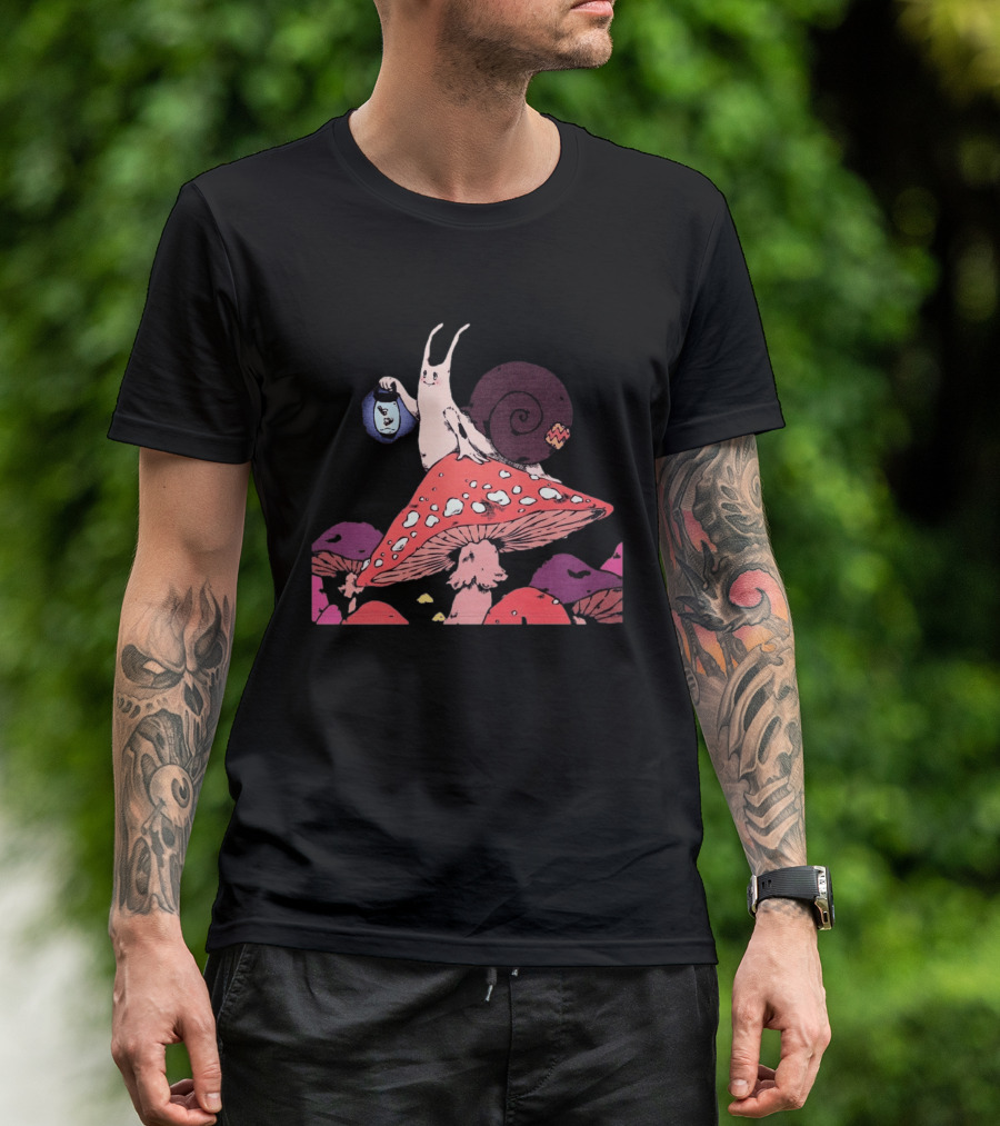 Steady Hands Snail Lantern On Giant Mushroom T-Shirt
