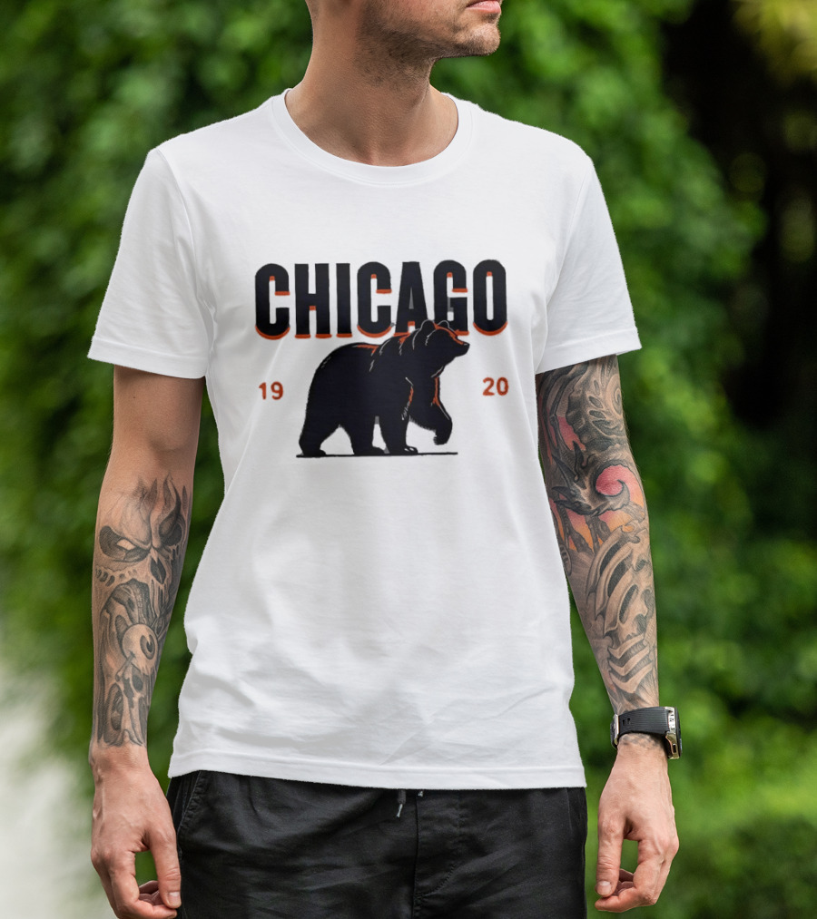 Chicago Bears 1920 Walking Grizzly Orange T-Shirt