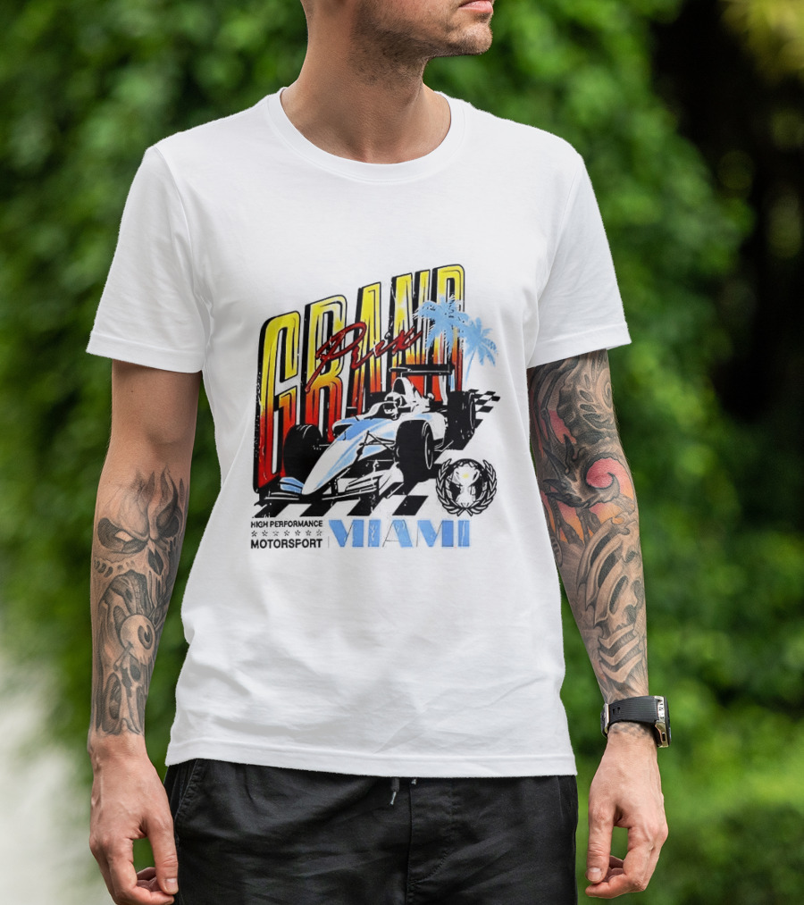 Chicago Bears Grand Prix Motorsport Miami Racing Car T-Shirt