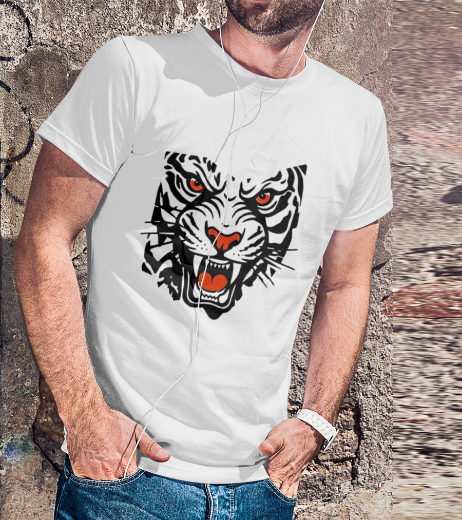 Cincinnati Bengals Open In Orange 2026 Season Tiger Face T-Shirt