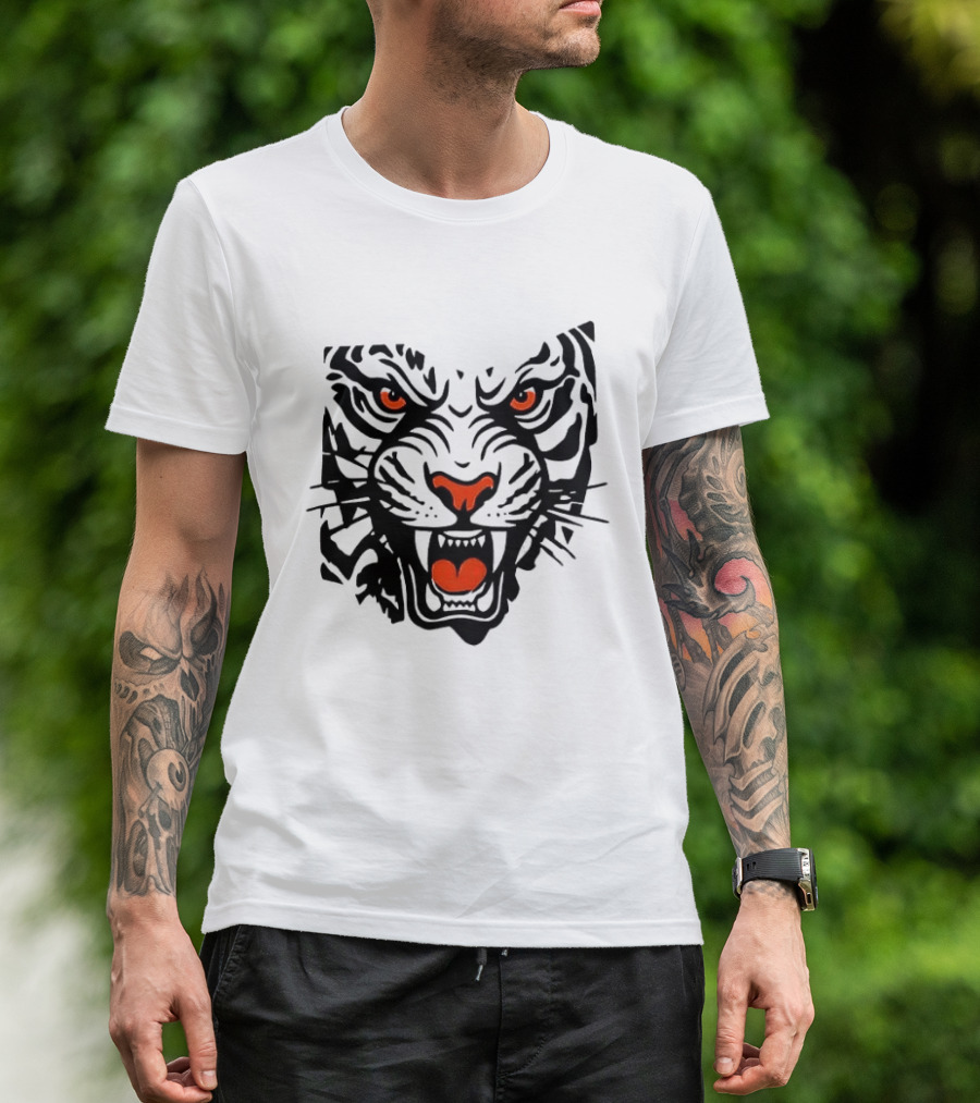 Cincinnati Bengals Open In Orange 2026 Season Tiger Face T-Shirt
