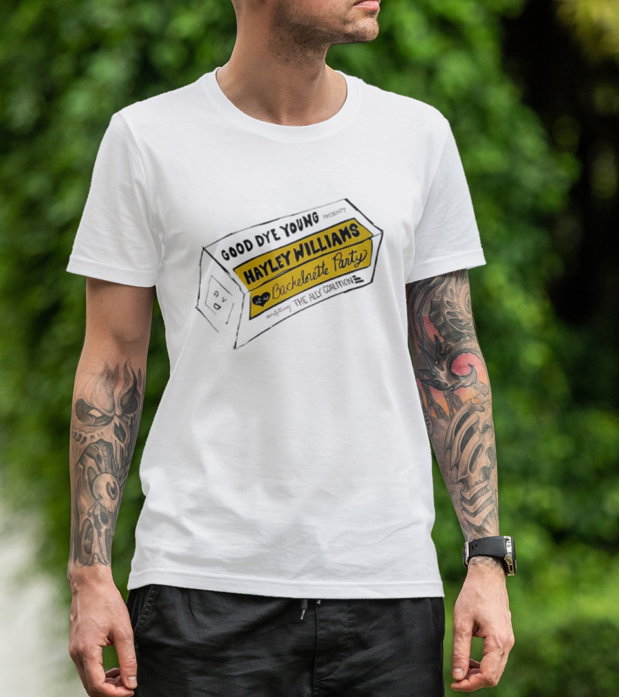 Good Dye Young Hayley Williams Bachelorette Party Benefitting The Ally Coalition Yellow Box Sketch T-Shirt