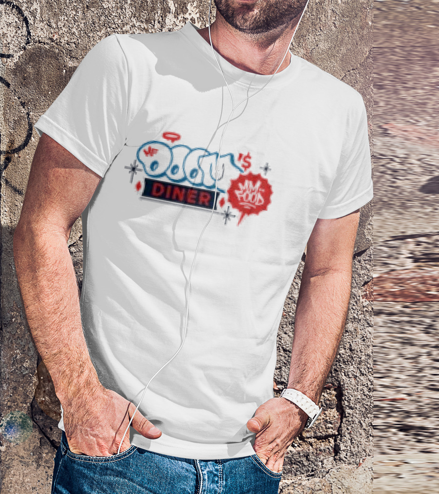 Mf Doom Doom's Diner Comic Style Mask Red And Blue T-Shirt