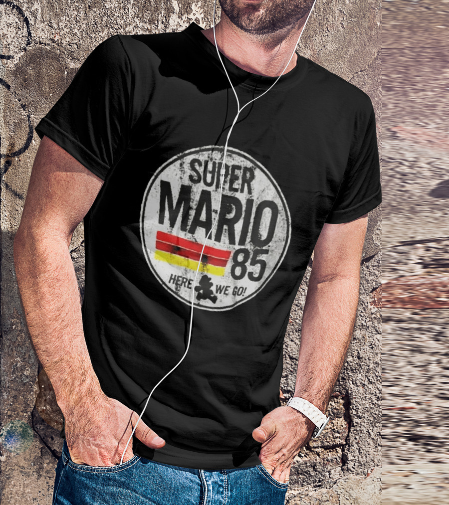 Super Mario 85 Here We Go Vintage Circle T-Shirt