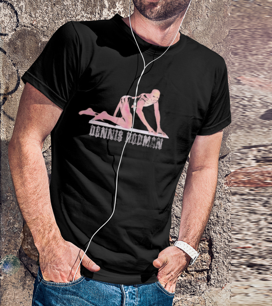 Dennis Rodman Pink Tinted Gothic Crawling Figure T-Shirt