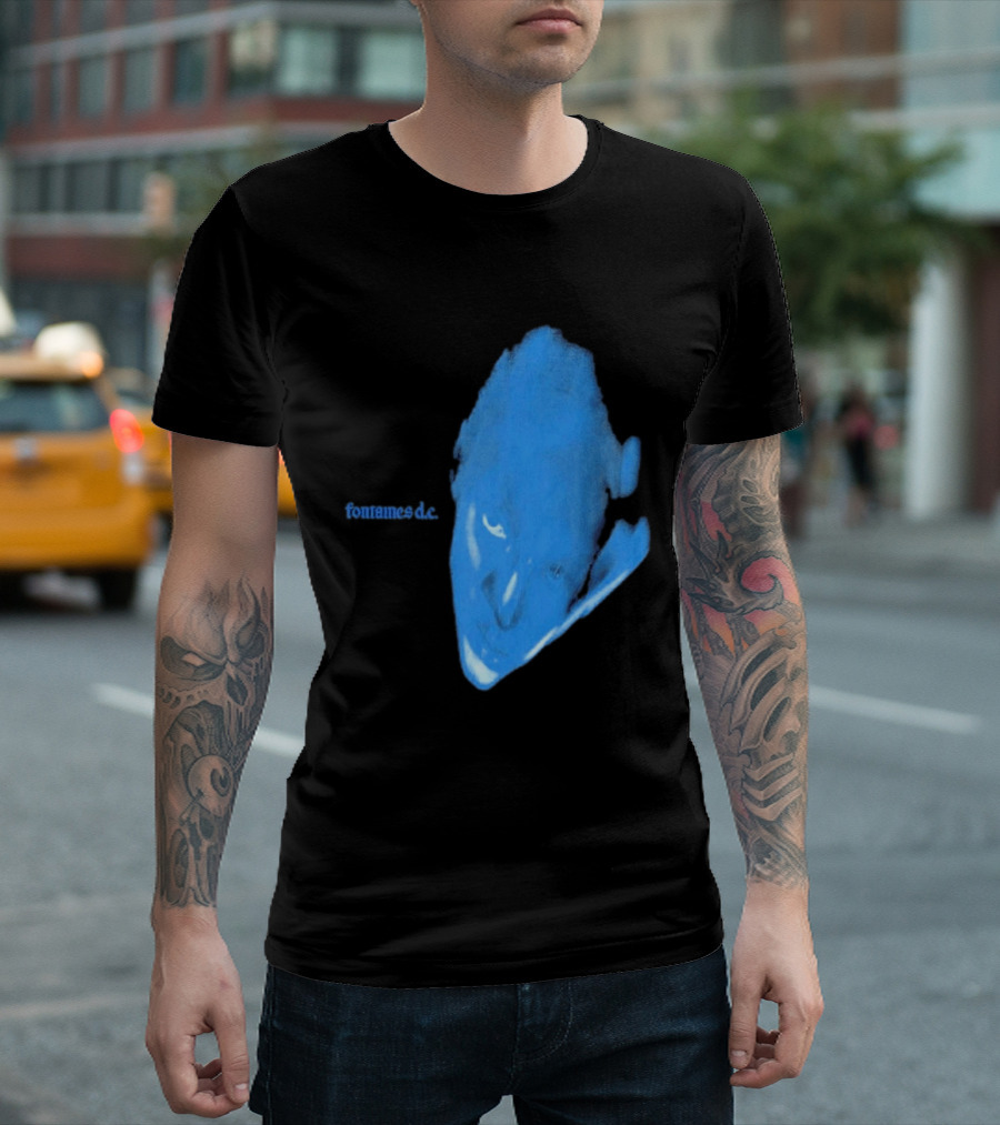 Fontaines D.C. Dopamine Chamber Blue Cover Black T-Shirt