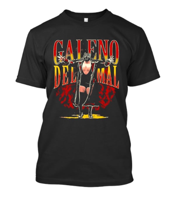 Galeno Del Mal Masked Wrestler Fiery Red Outstretched Arms T-Shirt