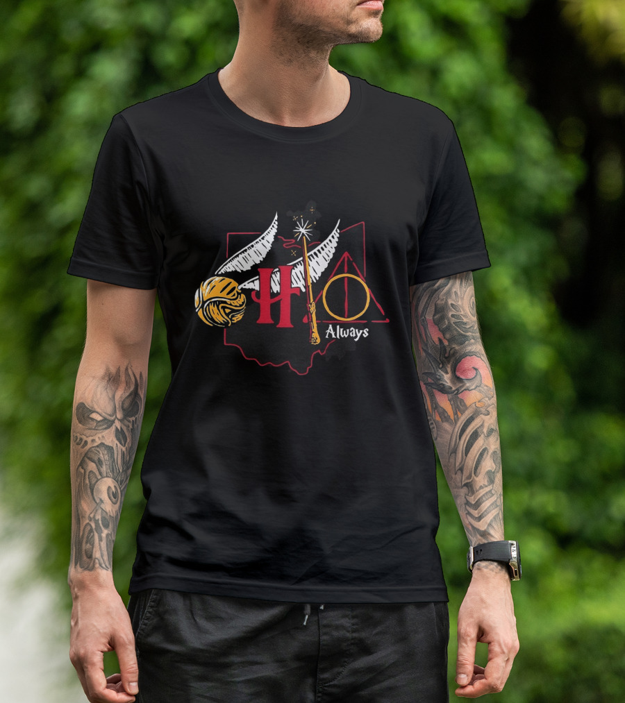 Harry Potter Hogwarts Hedwig Quidditch Golden Snitch Deathly Hallows Always T-Shirt
