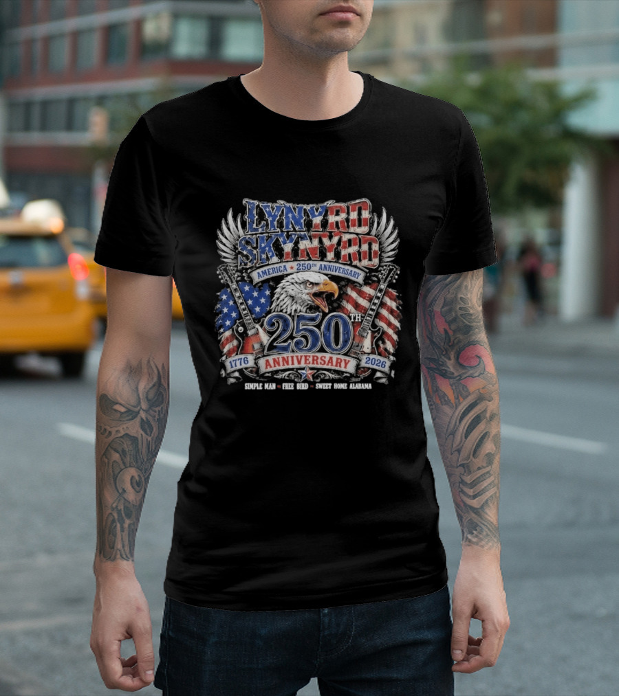 Lynyrd Skynyrd America 250th Anniversary Eagle 1776 2026 Simple Man Free Bird Sweet Home Alabama T-Shirt
