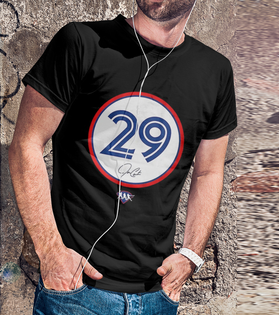 Joe Carter 29 Autograph Toronto Blue Jays Baseball T-Shirt