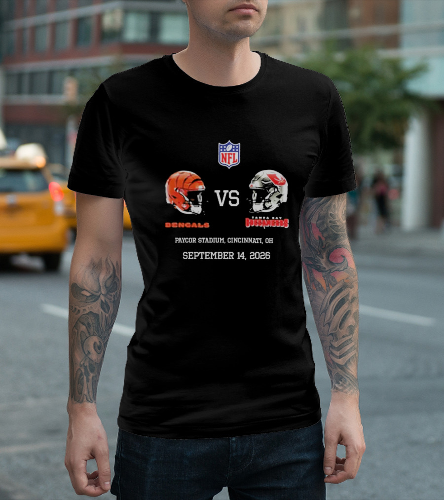 Cincinnati Bengals Vs Tampa Bay Buccaneers NFL Paycor Stadium September 14 2026 T-Shirt
