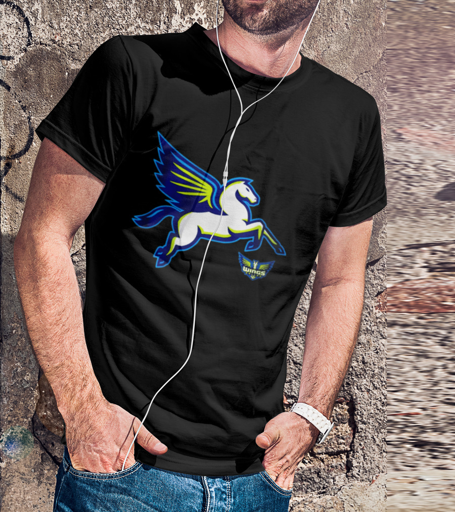 Dallas Wings Pegasus Bold Icon Blue Green T-Shirt