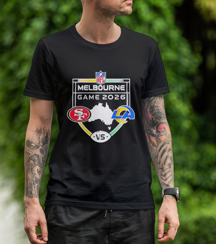 San Francisco 49ers Vs Los Angeles Rams NFL Melbourne Game 2026 T-Shirt