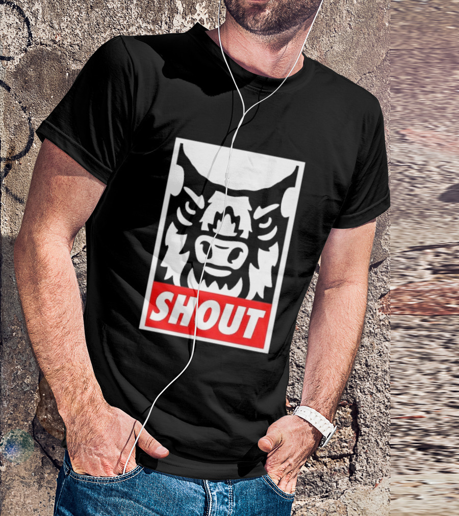 Shout Buffalo Bison Stylized Face T-Shirt