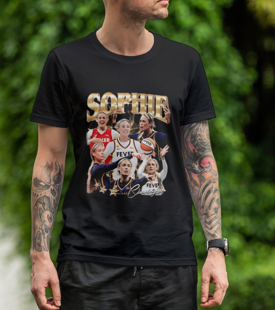 Sophie Cunningham Indiana Fever Basketball Star Collage T-Shirt