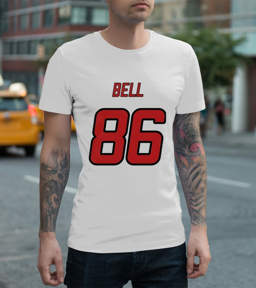 Bell 86 Red Jersey Number Sports T-Shirt