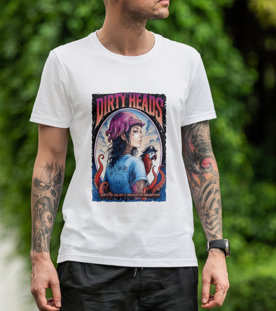 Dirty Heads One Of Those Days Pirate Octopus North Island Credit Union Amphitheatre Chula Vista CA Aug 19 2026 T-Shirt