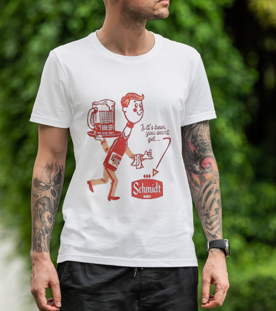 Schmidt Beer Retro Cartoon Character With T-Shirt