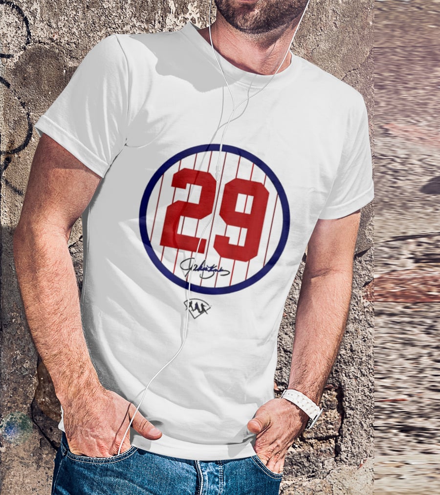 John Kruk 29 Red Pinstripe Circle Patch Baseball Diamond T-Shirt