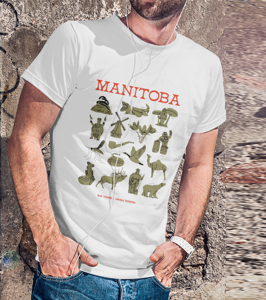 Manitoba Roadside Attractions Big Things Small Towns Statues Gold T-Shirt