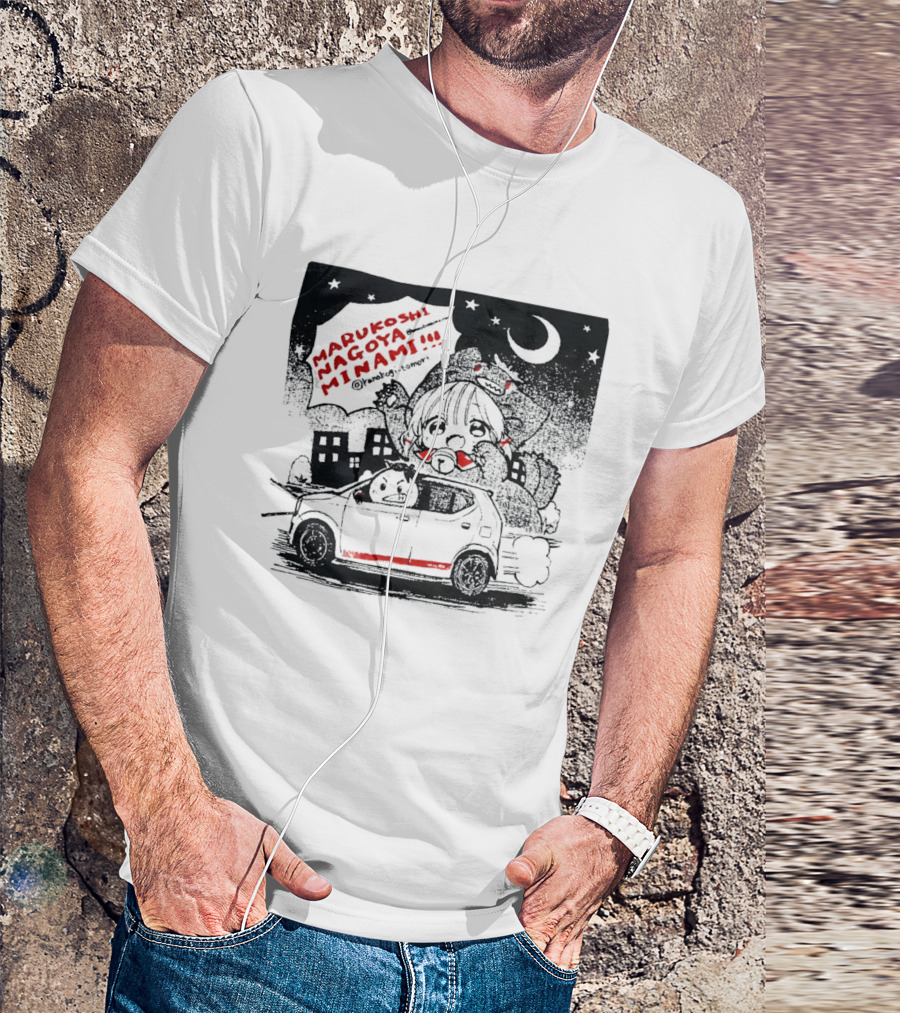 Marukoshi Nagoya Minami Kanakoji Tomori Angry Driver Hatchback Car Manga Style Night Scene T-Shirt