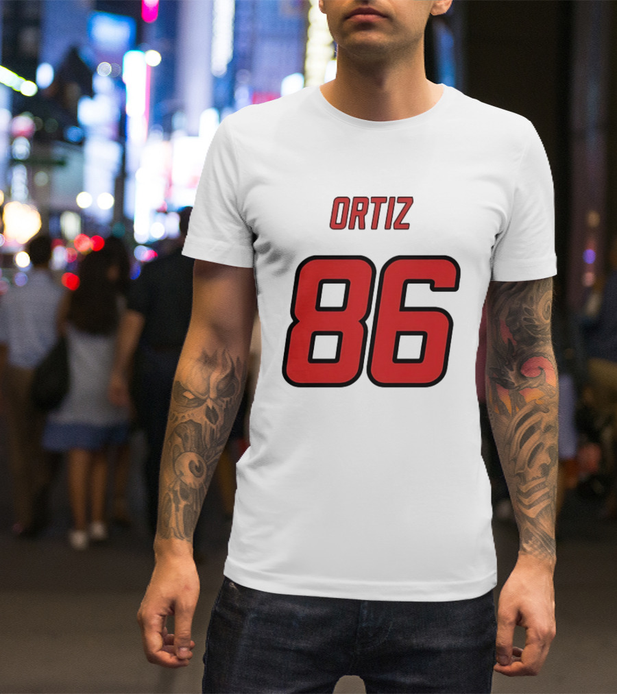 Ortiz Red 86 Jersey Number T-Shirt