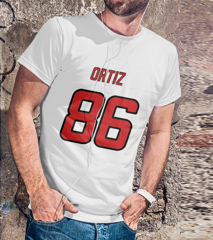 Ortiz Red 86 Jersey Number T-Shirt