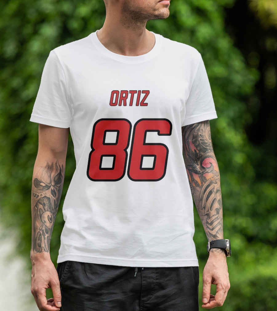 Ortiz Red 86 Jersey Number T-Shirt