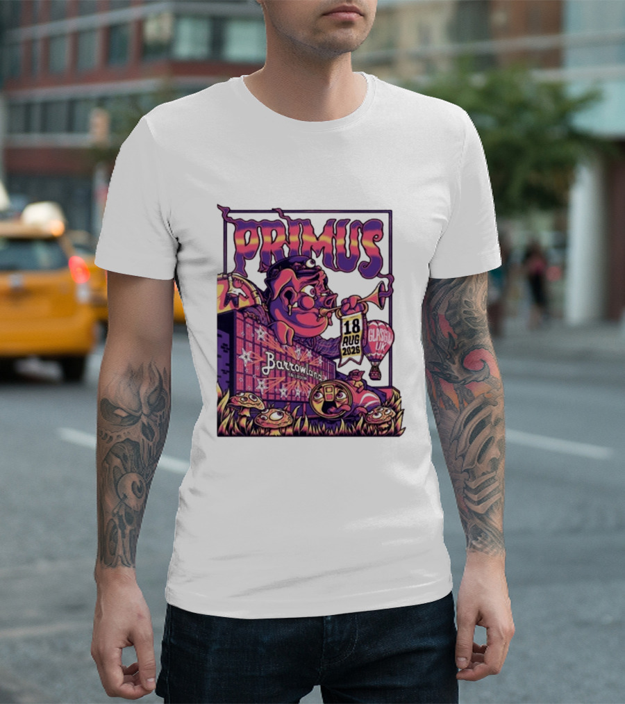 Barrowland Ballroom Primus Concert August 18 2026 Glasgow UK Animated Music Event T-Shirt