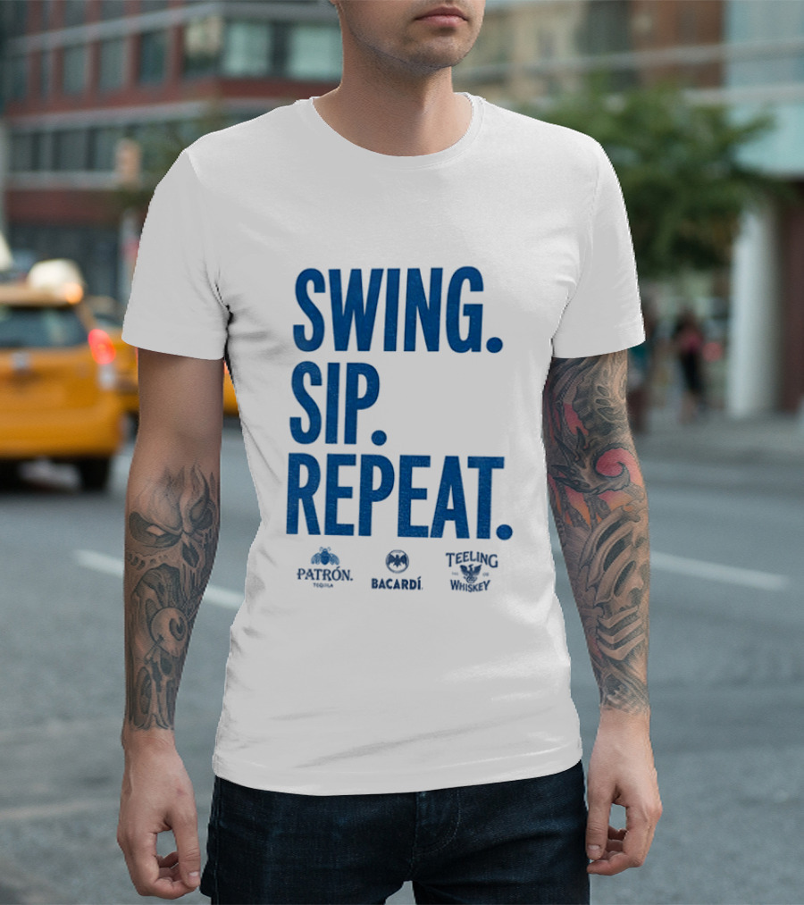 Swing Sip Repeat Patron Bacardi Teeling Whiskey T-Shirt