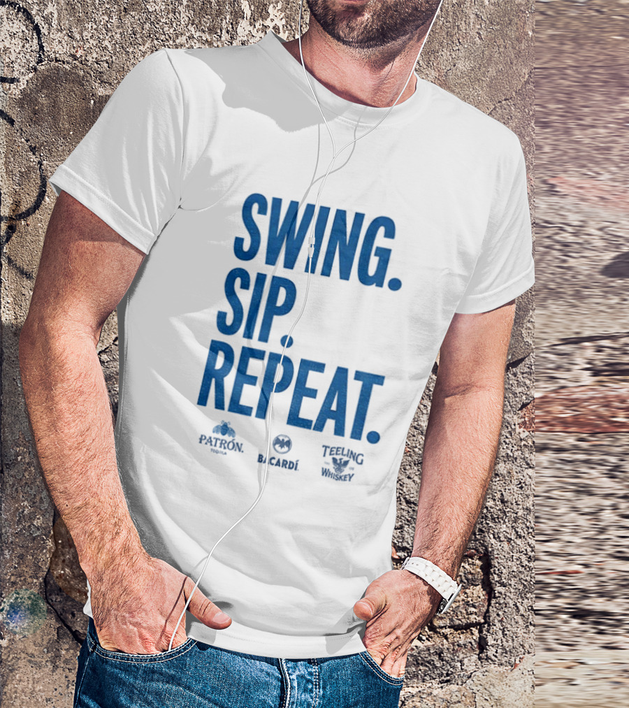 Swing Sip Repeat Patron Bacardi Teeling Whiskey T-Shirt