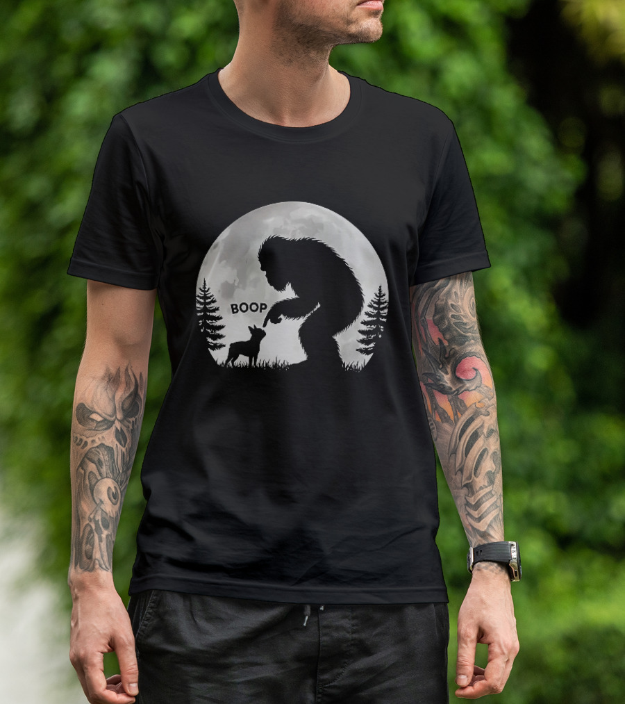 Bigfoot Boop Moonlight Boston Terrier T-Shirt